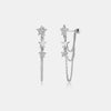 Women's S925 Silver Needle Tassel Earrings With Fivepointed Star Design Exaggerated Simple Cold Wind Style Platinum Or 18K Gold Electroplated