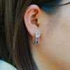 Women's S925 Silver Rainbow Circle Earrings With Mossam Drill And Geometric Design