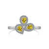 Women's S925 Silver Ring With Geometric Style And Sunflower Pattern Electroplated