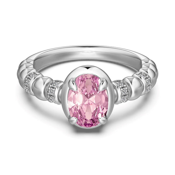 Women's S925 Silver Ring With Heart Shape And Geometric Pattern Electroplated Set With 8A Zircon And Rhinestone Elegant Style