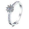 Women's S925 Silver Ring With Mosaic Moissanite Flowers Styling And Pt950 Platinum Electroplating