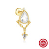 Women's S925 Silver Simple Elegant Compact Zircon Flat Puncture Earrings With Flower Design And Electroplating