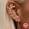 Women's S925 Silver Simple Elegant Compact Zircon Flat Puncture Earrings With Flower Design And Electroplating