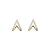 Women's S925 Silver Vshaped Zircon Earrings With Geometric Style And Real Gold Plating