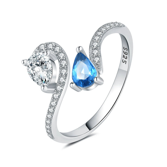 Women's S925 Sterling Silver Adjustable Geometric Bee Crown Opening Ring Natural Plants And Flowers Style