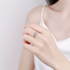 Women's S925 Sterling Silver Adjustable Open Ring With Four Claw Floral Leaf Design Electroplated Fashion Geometric Ring
