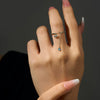 Women's S925 Sterling Silver Adjustable Open Ring With Geometric Design And Electroplating