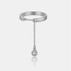 Women's S925 Sterling Silver Adjustable Open Ring With Geometric Design And Electroplating