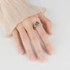Women's S925 Sterling Silver Adjustable Open Rotating Rose Flower Ring Electroplated Geometric Natural Style Spinner Ring