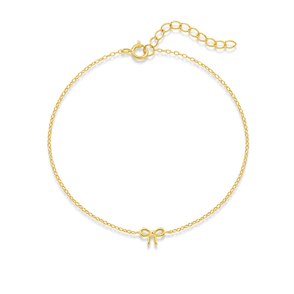 Women's S925 Sterling Silver Bow Geometric Pattern Simple Minimalist Classic Bracelet With Electroplating Finish