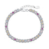Women's S925 Sterling Silver Bracelet With Colorful Zircon Flower Butterfly Love Water Drop Design Light Luxury Style Geometric Pattern