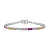 Women's S925 Sterling Silver Bracelet With Colorful Zircon Flower Butterfly Love Water Drop Design Light Luxury Style Geometric Pattern