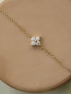 Women's S925 Sterling Silver Bracelet With Four Leaf Clover Pattern And 14K Gold Plated Fine Zircon Light Luxury Elegant Style
