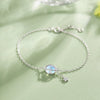 Women's S925 Sterling Silver Bracelet With Glittering Moon Stone And Star Embellishment Electroplating Design