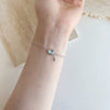 Women's S925 Sterling Silver Bracelet With Glittering Moon Stone And Star Embellishment Electroplating Design