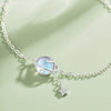 Women's S925 Sterling Silver Bracelet With Glittering Moon Stone And Star Embellishment Electroplating Design
