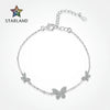 Women's S925 Sterling Silver Butterfly Microinlaid Zircon Electroplated Bracelet Insects Style