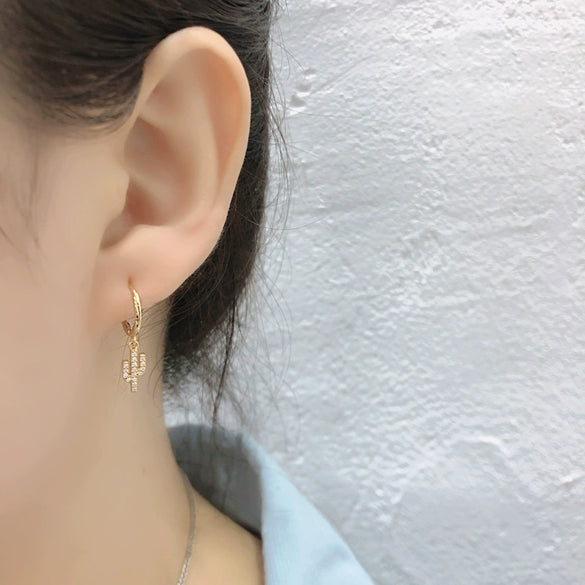 Women's S925 Sterling Silver Cactus Shaped Zirconia Inlay Earrings Plant Style Ear Buckle Earrings