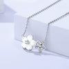Women's S925 Sterling Silver Cherry Blossom Flower Pendant Necklace With Inlaid Zircon