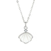 Women's S925 Sterling Silver Clavicle Necklace With White Fritillaria Pendant Simple Light Luxury Style Jewelry Gift
