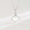 Women's S925 Sterling Silver Clavicle Necklace With White Fritillaria Pendant Simple Light Luxury Style Jewelry Gift