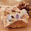 Women's S925 Sterling Silver Crystal Flower Ring Light Luxury Style Natural Topaz Citrine Amethyst Jewelry