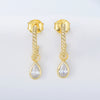 Women's S925 Sterling Silver Cshaped Dropshaped Zircon Earrings