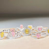 Women's S925 Sterling Silver Cute Simple Pink Heart Ring With Ice Flower Cut Zircon And Diamond Design