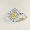Women's S925 Sterling Silver Cute Simple Pink Heart Ring With Ice Flower Cut Zircon And Diamond Design