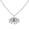 Women's S925 Sterling Silver Devil's Eye Zircon Jewelry Set With Electroplating And Geometric Style