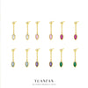 Women's S925 Sterling Silver Drop Shape Colorful Zircon Tassel Light Luxury Simple Earrings