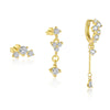 Women's S925 Sterling Silver Drop Shape Tassel Diamond Earrings