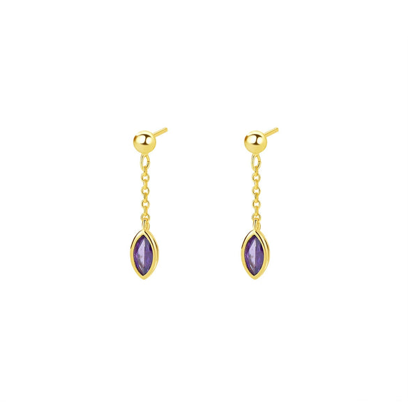 Women's S925 Sterling Silver Drop Shape Zirconium Minimalist Earrings