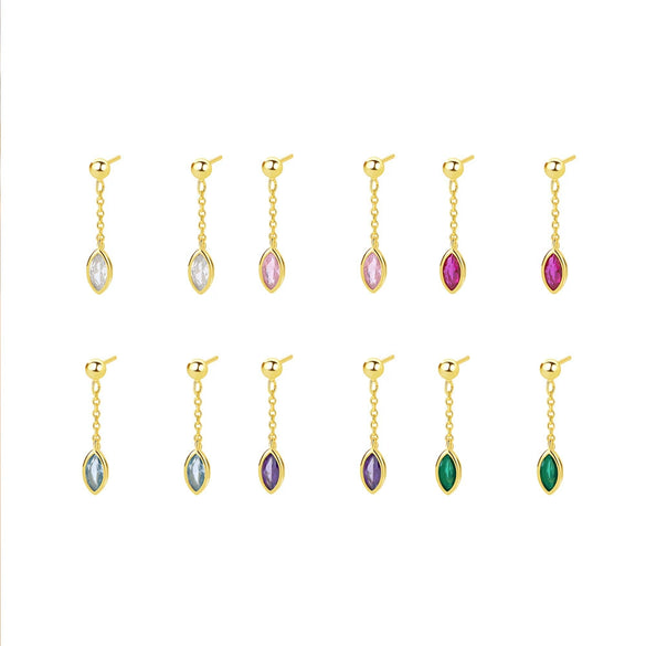 Women's S925 Sterling Silver Drop Shape Zirconium Minimalist Earrings