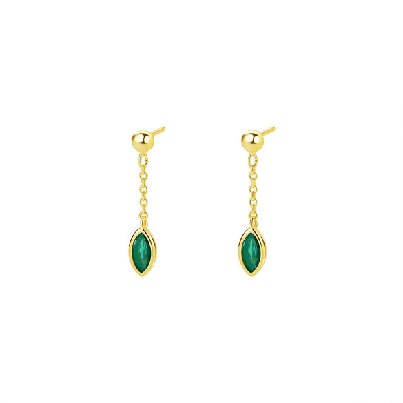 Women's S925 Sterling Silver Drop Shape Zirconium Minimalist Earrings