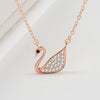 Women's S925 Sterling Silver Electroplated Geometric Swan Pendant Necklace Elegant Fashion Clavicle Chain