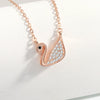 Women's S925 Sterling Silver Electroplated Geometric Swan Pendant Necklace Elegant Fashion Clavicle Chain