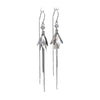 Women's S925 Sterling Silver Elegant Leaf Long Tassel Earrings With Distinctive Floral Plant Design