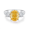 Women's S925 Sterling Silver Emerald Ring With High Carbon Diamond Geometric Style Raydean Cut Ice Flower Cut Pigeon Egg Zircon