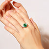 Women's S925 Sterling Silver Emerald Ring With High Carbon Diamond Geometric Style Raydean Cut Ice Flower Cut Pigeon Egg Zircon