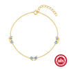 Women's S925 Sterling Silver Escape Princess Bow Love Blue Zircon Stitching Electroplated Bracelet With Geometric Design