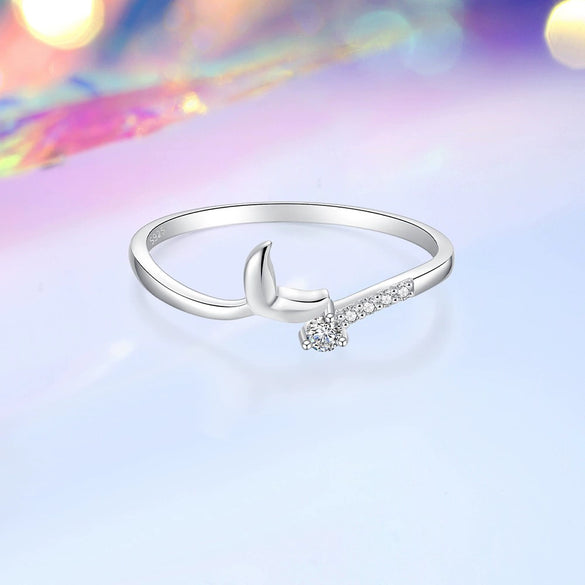 Women's S925 Sterling Silver Fishtail Stacked Simple Fashionable Finger Ring With Electroplating