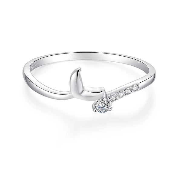 Women's S925 Sterling Silver Fishtail Stacked Simple Fashionable Finger Ring With Electroplating