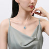 Women's S925 Sterling Silver Floral Oval Diamond Inlaid Light Luxury Geometric Necklace With Cross Chain