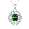 Women's S925 Sterling Silver Floral Oval Diamond Inlaid Light Luxury Geometric Necklace With Cross Chain