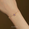 Women's S925 Sterling Silver Flower And Fivepointed Star Zirconia Bracelet Light Luxury Simple Trendy