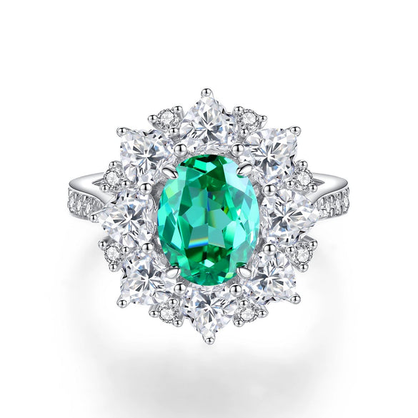 Women's S925 Sterling Silver Flower Pattern Electroplated Ring