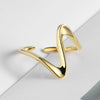 Women's S925 Sterling Silver Fluctuation Twisted Open Ring Jewelry With Electroplating