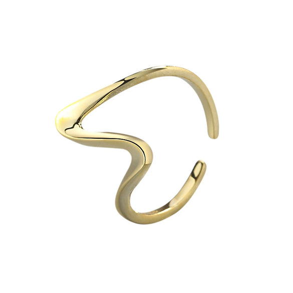 Women's S925 Sterling Silver Fluctuation Twisted Open Ring Jewelry With Electroplating