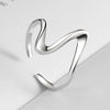 Women's S925 Sterling Silver Fluctuation Twisted Open Ring Jewelry With Electroplating